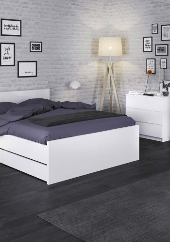 TVILUM Naia Nachttisch - Holz weiß Hochglanz, mit 1 Schublade 