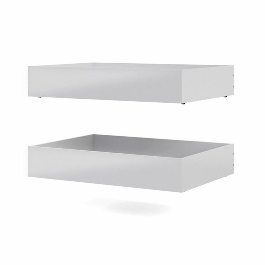 TVILUM Naia Bettschublade - weiße Spanplatte (2er-Set)