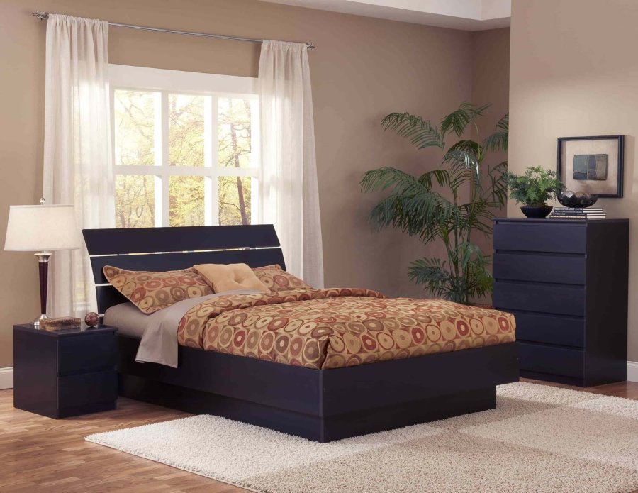 TVILUM Naia Nachttisch - Esche schwarz, mit 2 Schubladen 