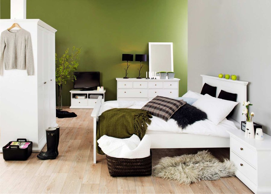 
TVILUM Paris sengebord - hvid træ, m. 2 skuffer
