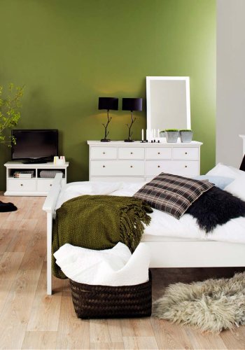 TVILUM Paris Kleiderschrank 3 Türen + Kleiderstange - weiß