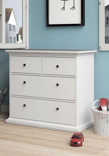 
TVILUM paris kommode - hvid laminat, 4 skuffer
