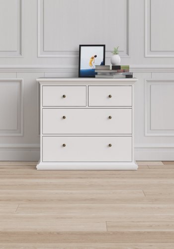 
TVILUM paris kommode - hvid laminat, 4 skuffer
