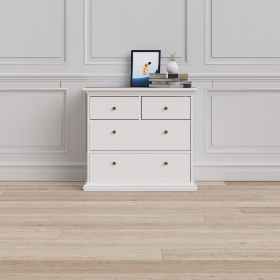 
TVILUM paris kommode - hvid laminat, 4 skuffer
