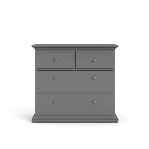 TVILUM Paris kommode - mat gr tr, m. 4 skuffer 