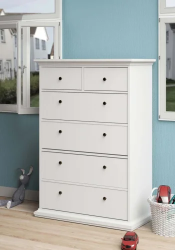 
TVILUM Paris kommode - hvidt træ, 6 skuffer
