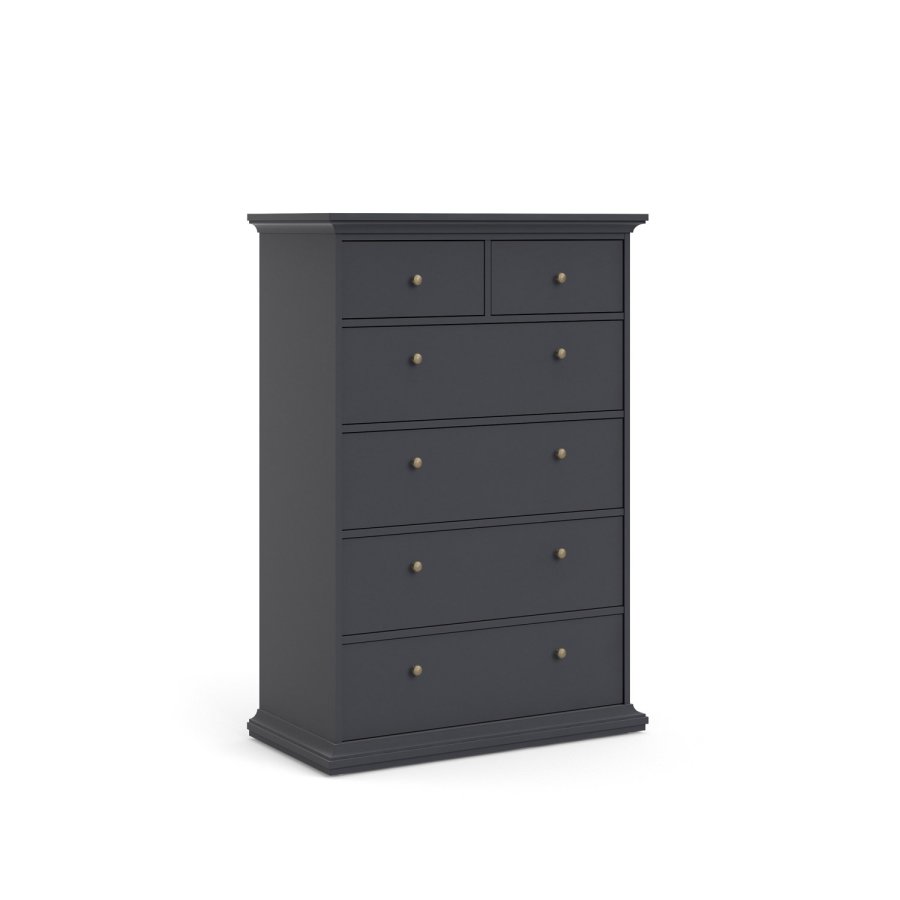 TVILUM Paris kommode - mat gr, m. 6 skuffer