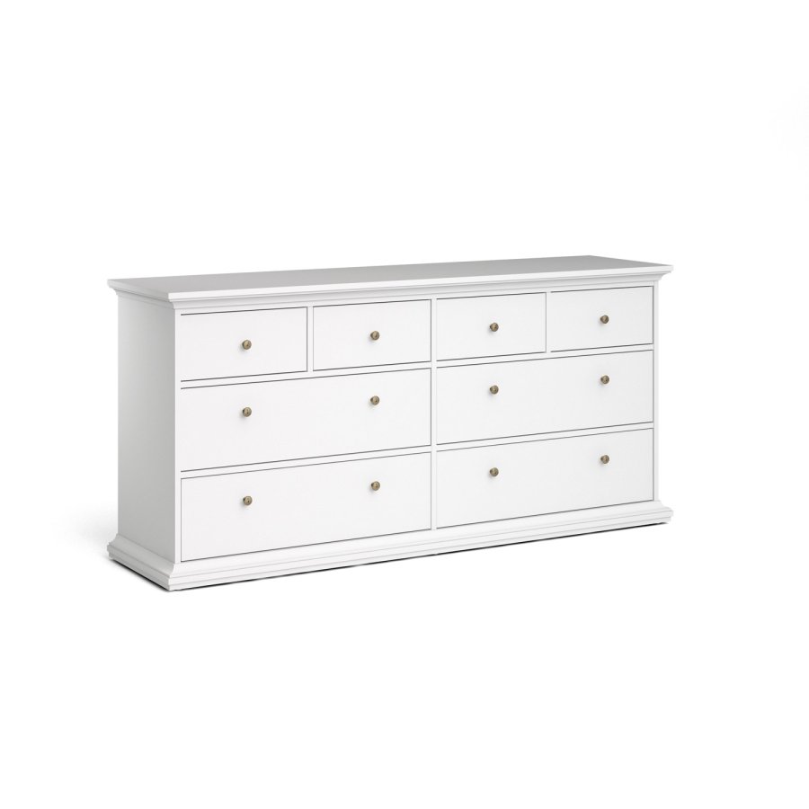TVILUM Paris kommode - hvidt tr, 8 skuffer