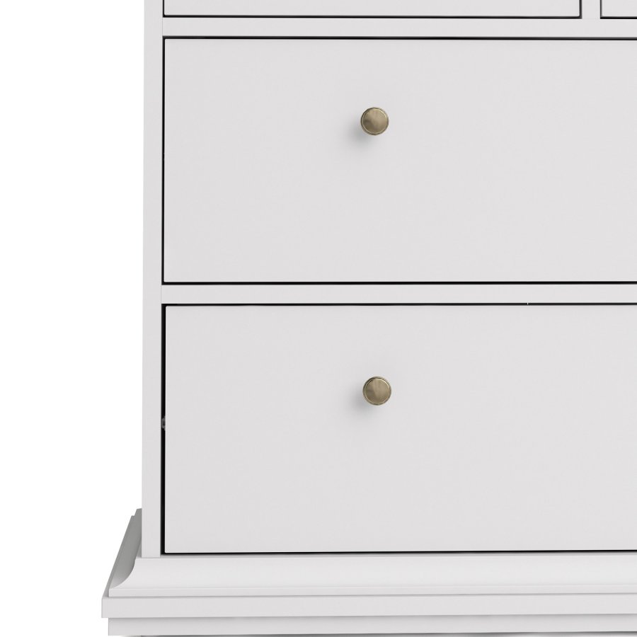 TVILUM Paris kommode - hvidt tr, 8 skuffer