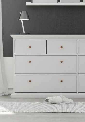TVILUM Paris kommode - hvidt tr, 8 skuffer