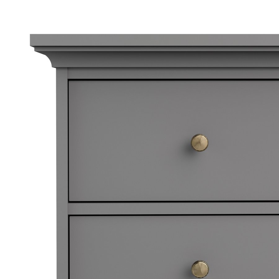 TVILUM Paris kommode - matt grtt tre, m. 8 skuffer 