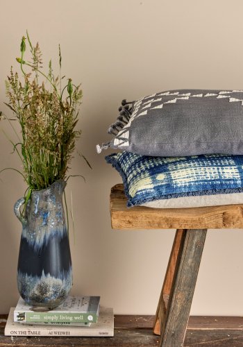 CREATIVE COLLECTION Khumo Vase, Schwarz, Steingut