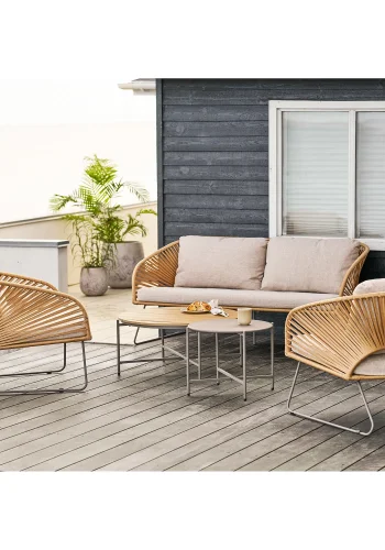 HOUSE NORDIC Novella Loungesett - Loungesett, stl, beige, sand, inkl. puter