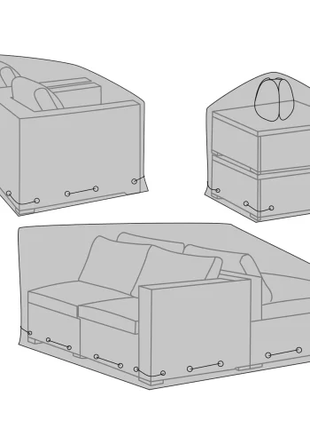 HOUSE NORDIC Luksustrekk for modulsett, 210g/m2 600D polyester PU behandlet, vanntett, svart, sett med 3