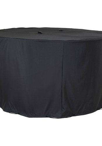 HOUSE NORDIC Luksustrekk til rundt bord 180 cm med 4 stoler, 210g/m2 600D polyester PU behandlet, vanntett, svart