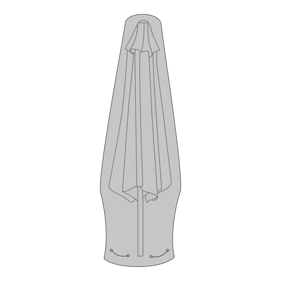 HOUSE NORDIC Luksustrekk til markedsparasoll, 210g/m2 600D polyester PU-behandlet, vannavsttende, svart