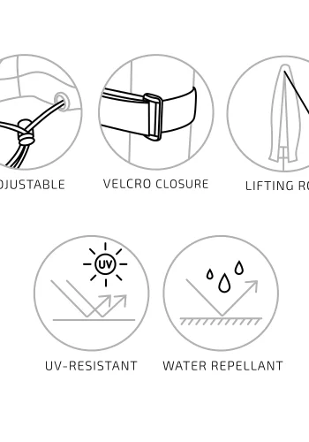 HOUSE NORDIC Luksustrekk til markedsparasoll, 210g/m2 600D polyester PU-behandlet, vannavsttende, svart