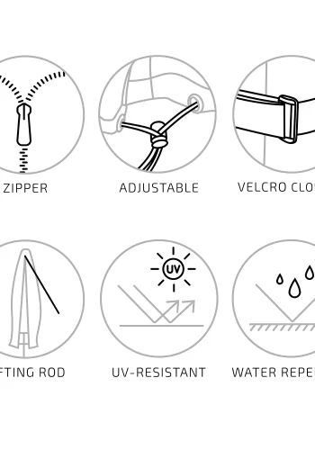 HOUSE NORDIC Luksustrekk for hengende parasoll, 210g/m2 600D polyester PU behandlet, vannavsttende, svart