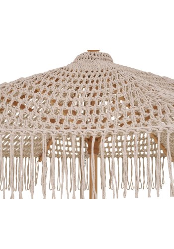 HOUSE NORDIC Martos Hekleparasoll - Parasoll, bomull, trepinne, beige<br>250 cm