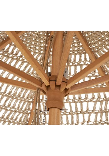 HOUSE NORDIC Martos Hekleparasoll - Parasoll, bomull, trepinne, beige<br>250 cm