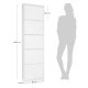 KAVE HOME Ode skoskap, m. 5 drer - hvitt stl (50x168,5)