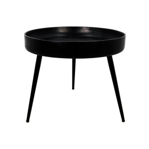 HSM COLLECTION Ventura sidebord, rund - sort mangotr og sort jern (50)
