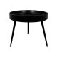 HSM COLLECTION Ventura sidebord, rundt - svart mangotre og svart jern (50)