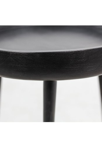 HSM COLLECTION Ventura sidebord, rundt - svart mangotre og svart jern (50)
