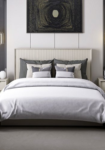 FUNZI LIVING sengeramme, med sengegavl og sengebunn - steinmelamin (160x200)