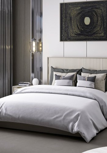 FUNZI LIVING sengeramme, med sengegavl og sengebunn - steinmelamin (160x200)