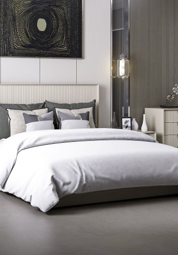 FUNZI LIVING sengeramme, med sengegavl og sengebunn - steinmelamin (160x200)