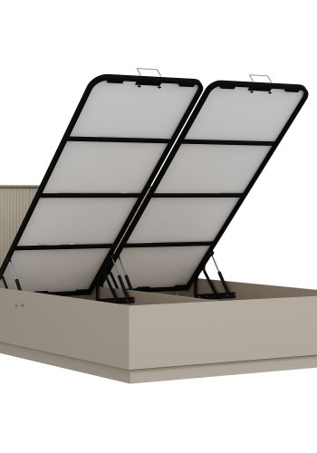 FUNZI LIVING sengeramme, med sengegavl og sengebunn - steinmelamin (160x200)