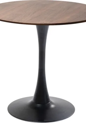 KARE DESIGN Schickeria spisebord, rund - valnddefarvet laminat og sort stl (80)