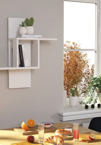 NORDVRK Mill vegghylle - hvit melamin