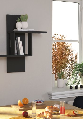 NORDVRK Mill vegghylle - antrasittgr melamin
