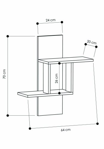NORDVRK Mill vegghylle - antrasittgr melamin
