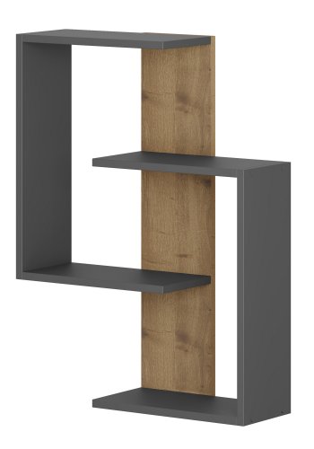FUNZI LIVING Paranoid vegghylle - antrasittgr og mrk eikemelamin