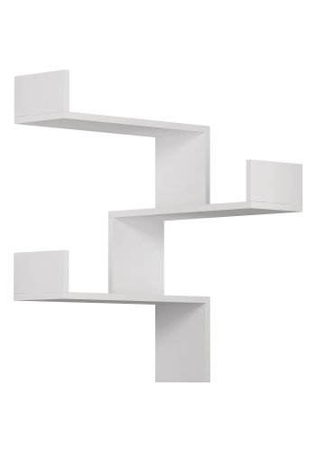 FUNZI LIVING Luksa hjrnevegghylle - hvit melamin