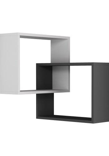 FUNZI LIVING Ringvegghylle - hvit og antrasittgr melamin