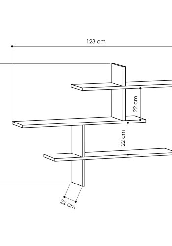 FUNZI LIVING Leo vegghylle - antrasittgr melamin