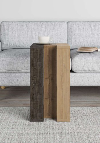 NORDVRK Muju sidebord, rektangulrt - mrk kaffe, Hitit og safir eik melamin (30x40)