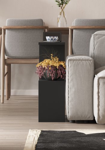 NORDVRK Homemania salongbord, m. hyller - silkeaktig svart melamin (60x20)