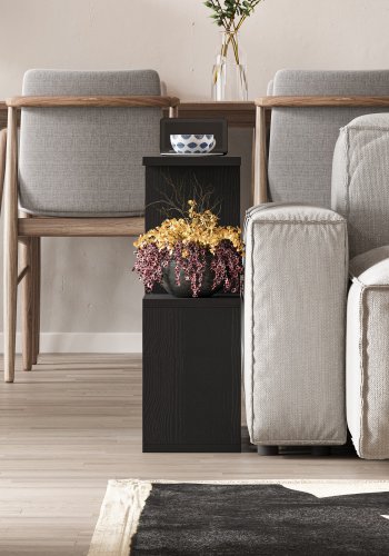 NORDVRK Homemania salongbord, m. hyller - tre svart melamin (60x20)