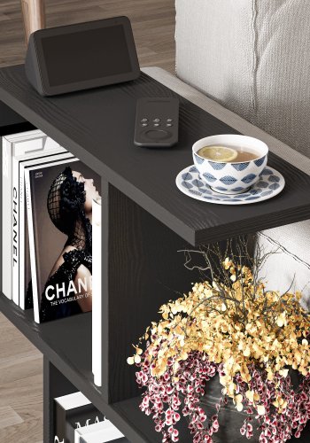 NORDVRK Homemania salongbord, m. hyller - tre svart melamin (60x20)