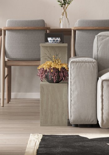 NORDVRK Homemania salongbord, m. hyller - travertin melamin (60x20)