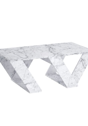 NORDVÄRK Pipra salongbord, rektangulrt - Carrara marmorlook melamin (110x60)