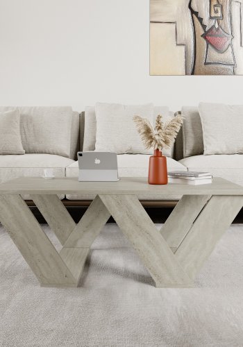 NORDVÄRK Pipra salongbord, rektangulrt - travertin melamin (110x60)