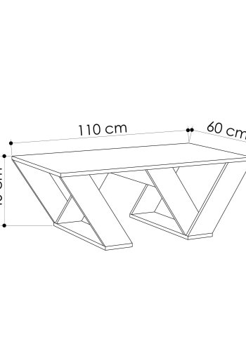 NORDVÄRK Pipra salongbord, rektangulrt - travertin melamin (110x60)