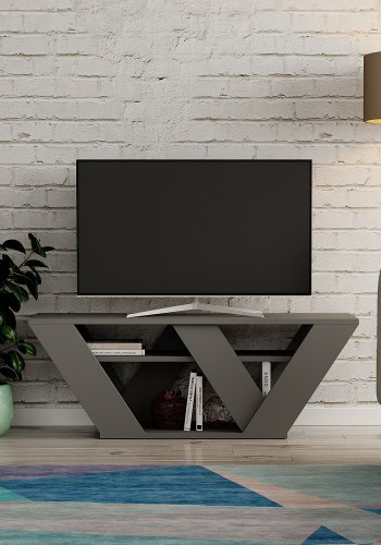 NORDVRK Pipralla TV-bord, m. 1 hylle - antrasittgr melamin (110x30)