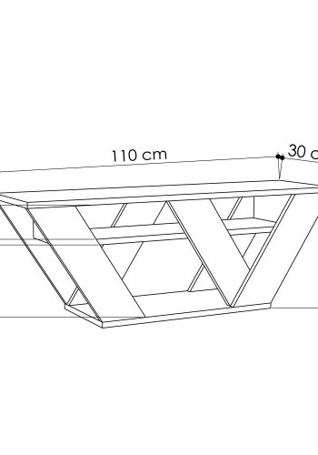NORDVRK Pipralla TV-bord, m. 1 hylle - eik melamin (110x30)